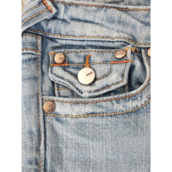 Vintage Vigoss Premium Denim Jeans 3/4 Light Wash Straight Leg Slight Flare - Picture 15 of 16